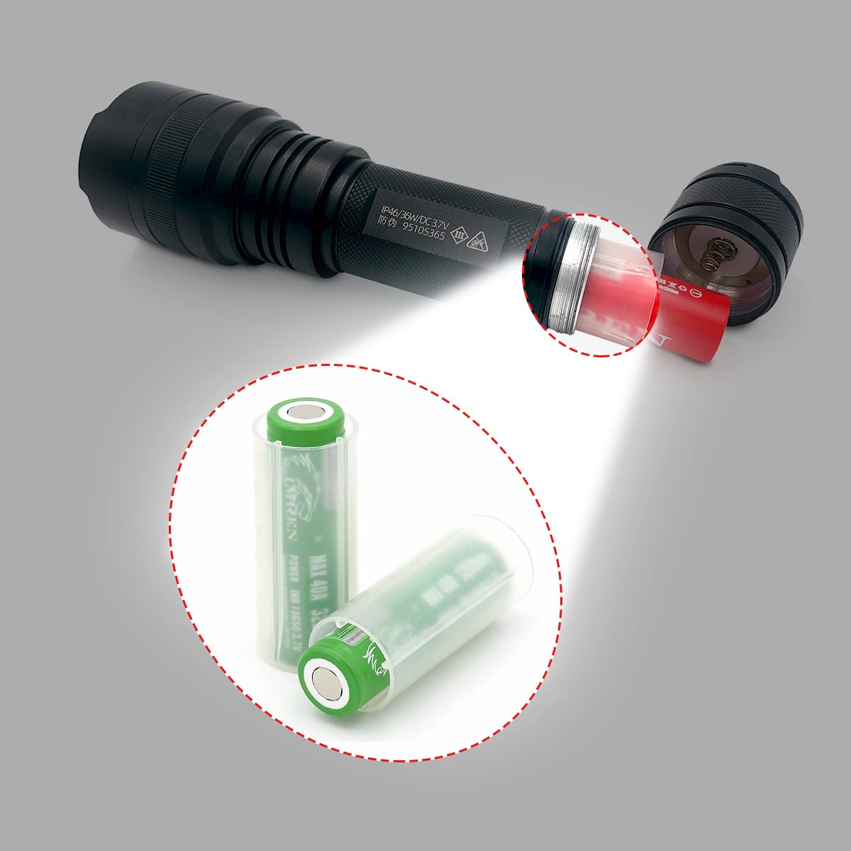 Uxcell 18650 Battery Protective Sleeve, 18650 Battery Tube Adapter 18650 Battery Holder Converter For 18650 Led Flashlight 12 Pcs