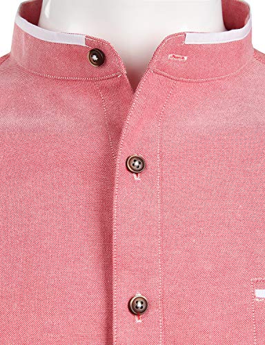 Image of ZEROYAA Mens Hipster Mandarin Collar Slim Fit Long Sleeve Casual Button Down Oxford Dress Shirt with Pocket