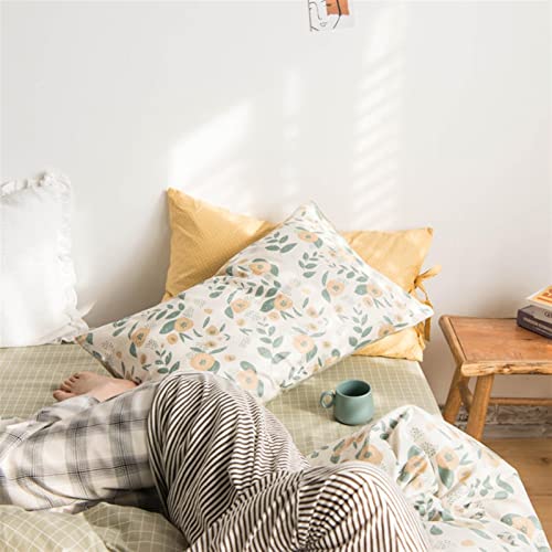 Housse de couette en coton respirant et parure de lit floral King Size premium
