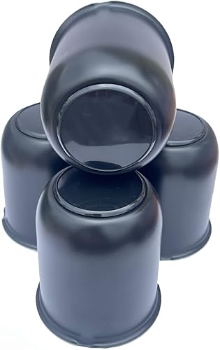 Miniatura 3 de AYZH Paquete de 4 tapas centrales de empuje de 3.19 pulgadas para llantas de remolque de 3.19 pulgadas, orificio central de acero negro