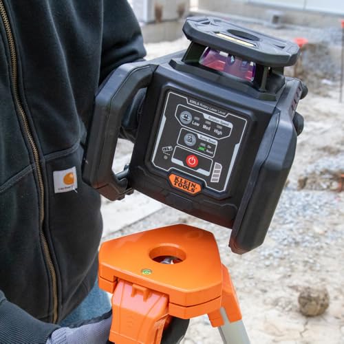 Klein Tools 93RLS Green Self-Leveling Rotary Laser Level Kit, Horizontal/Vertical with Plumb Spot, 1150-Foot Range, Rechargeable, Tripod, Detector, 9-Foot Grade Rod, Carrying Case, ≤ 5mW Class 3R by KLEIN TOOLS - Image 8