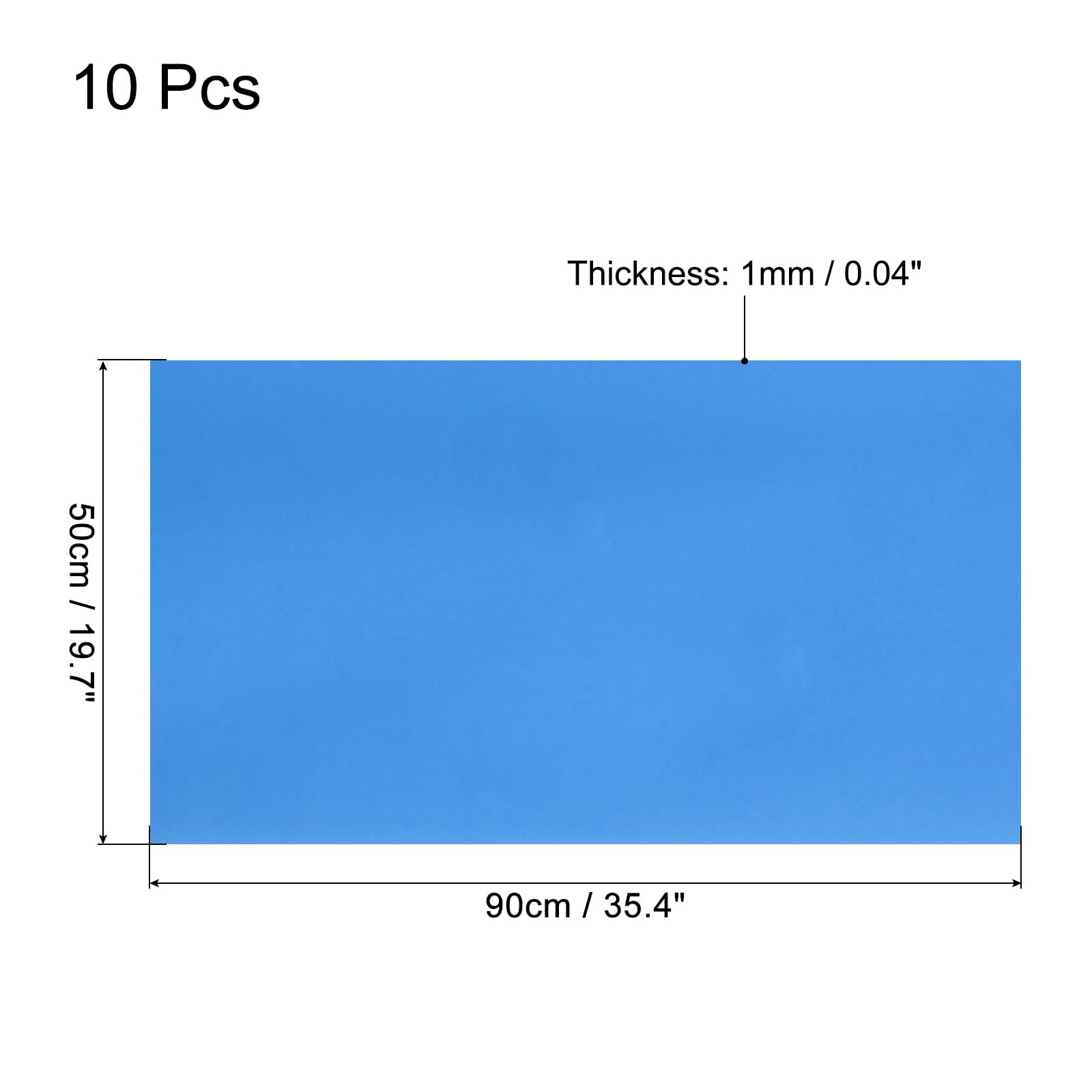 QUARKZMAN Lot de 10 Feuilles Feuilles de Mousse EVA Bleu Lac 90 cm x 50 cm