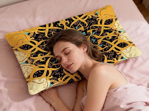 Housse de coussin orange impression recto verso velours doux rectangulaire 40x60
