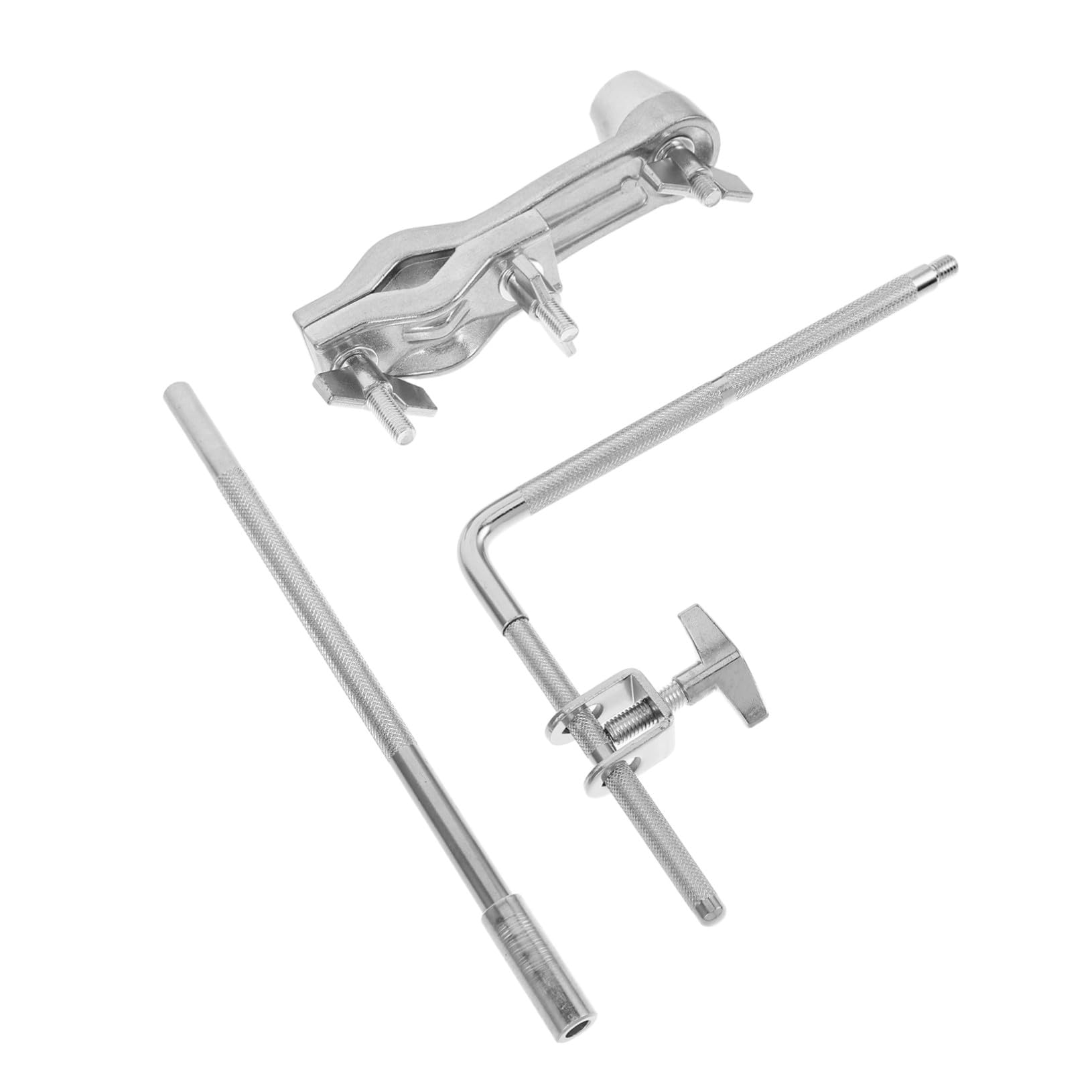 Mikinona Abrazadera para Montaje de Cencerro con Varilla en L y Bloqueo, Soporte Extensible para Rack de Batería, Accesorio de Herraje de Percusión para Escenario y Estudio