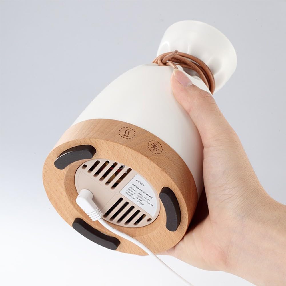 Diffuseur d'arômes, 11 x 17,5 cm, humidificateur d'huiles essentielles avec lumière blanche chaude pour la maison, le bureau, le yoga, la relaxation