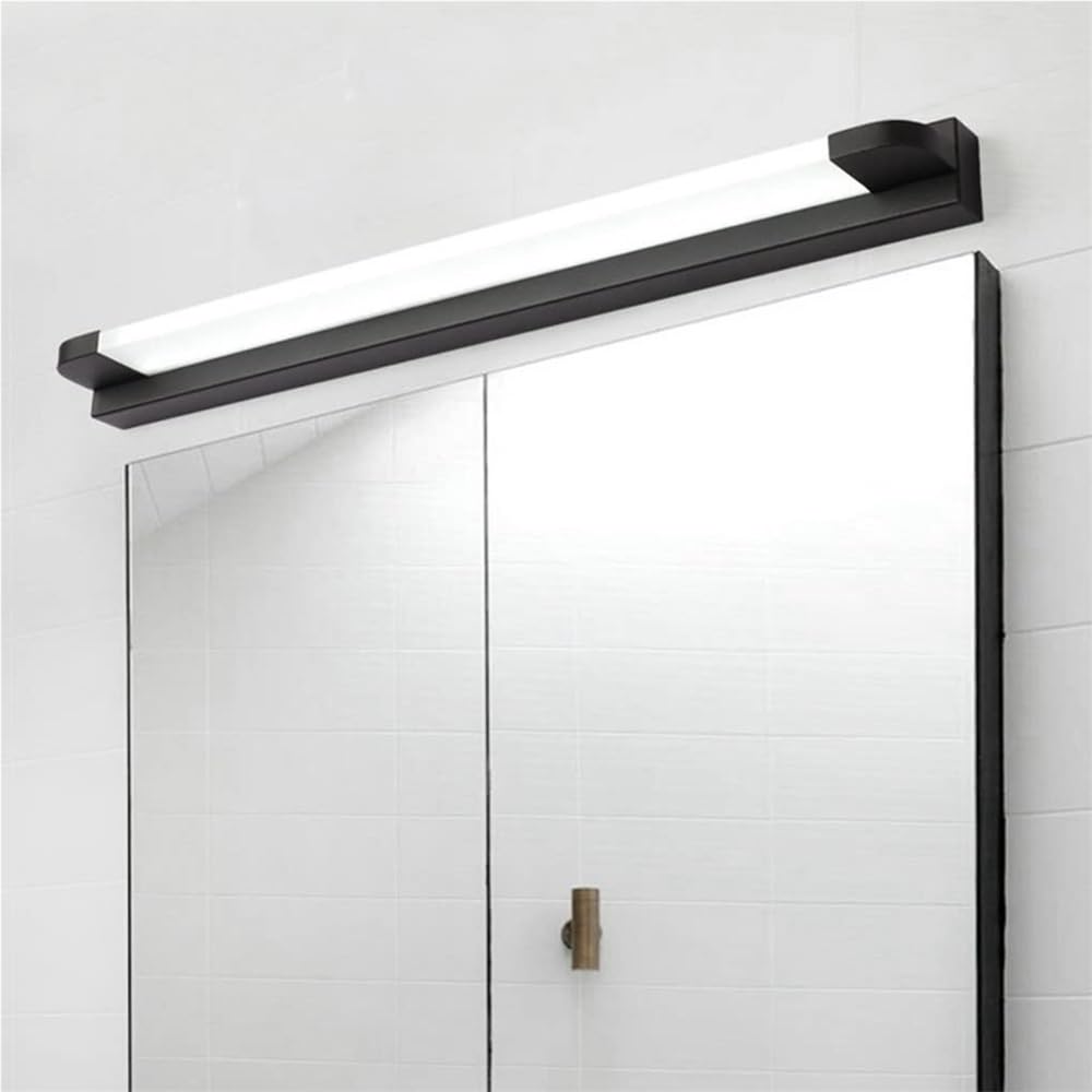Lampada Specchio Moderna Lunga, Applique Bagno LED Luce per Specchio Orizzontale per Trucco e Rasatura(Black(3000K),46cm/18.11in)