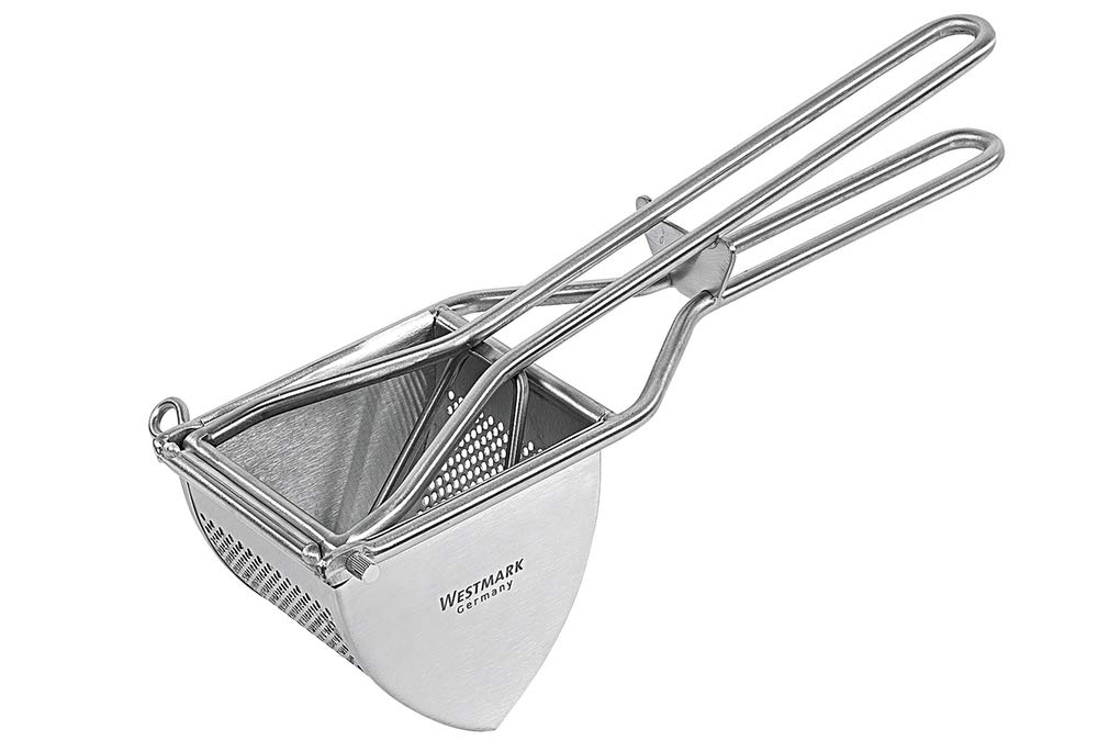 Westmark Kartoffelpresse, Mit Rund-Lochung, Rostfreier Edelstahl, Länge: 30 cm, Triangel, Silber, 61262260