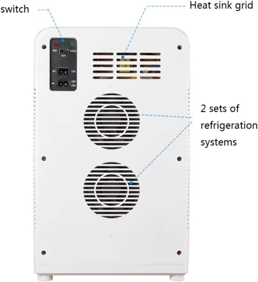 Mini Refrigerator 20L—Portable Small Refrigerator for Beer and Beverage—Used in Bedroom Skin Care Products Refrigerator with Cooling and Heat Preservation Function (Section a)