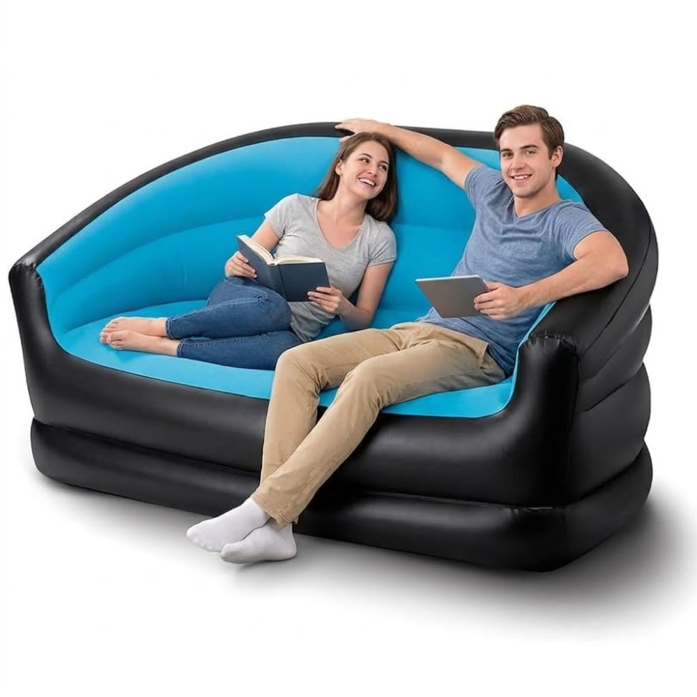 Drumstone (𝐒𝐩𝐞𝐜𝐢𝐚𝐥 𝟏𝟓 𝐘𝐞𝐚𝐫𝐬 𝐖𝐚𝐫𝐫𝐚𝐧𝐭𝐲 Portable Inflatable Sofa Lounger, Ergonomic PVC Air Sofa Chair for Indoor & Outdoor Use, Soft Comfortable Sleeping Couch for Home-image-24