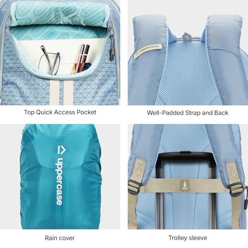Image of uppercase Pixel Laptop Backpack | 3 Compartments, Well-Padded, Rain Cover, Trolley Sleeve, Organisers | For Boys & Girls | 500 Days Warranty