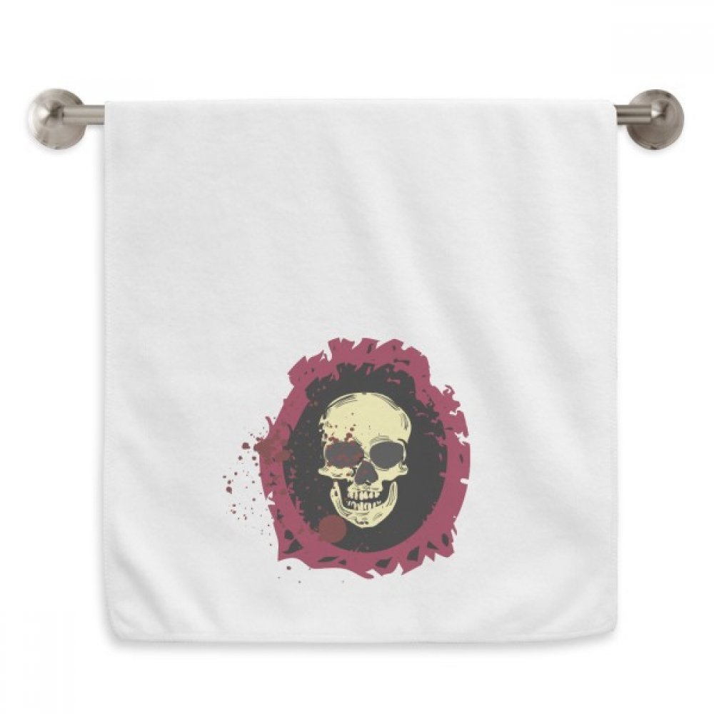Serviette crâne Halloween 13x29 pouces blanche en coton moelleux