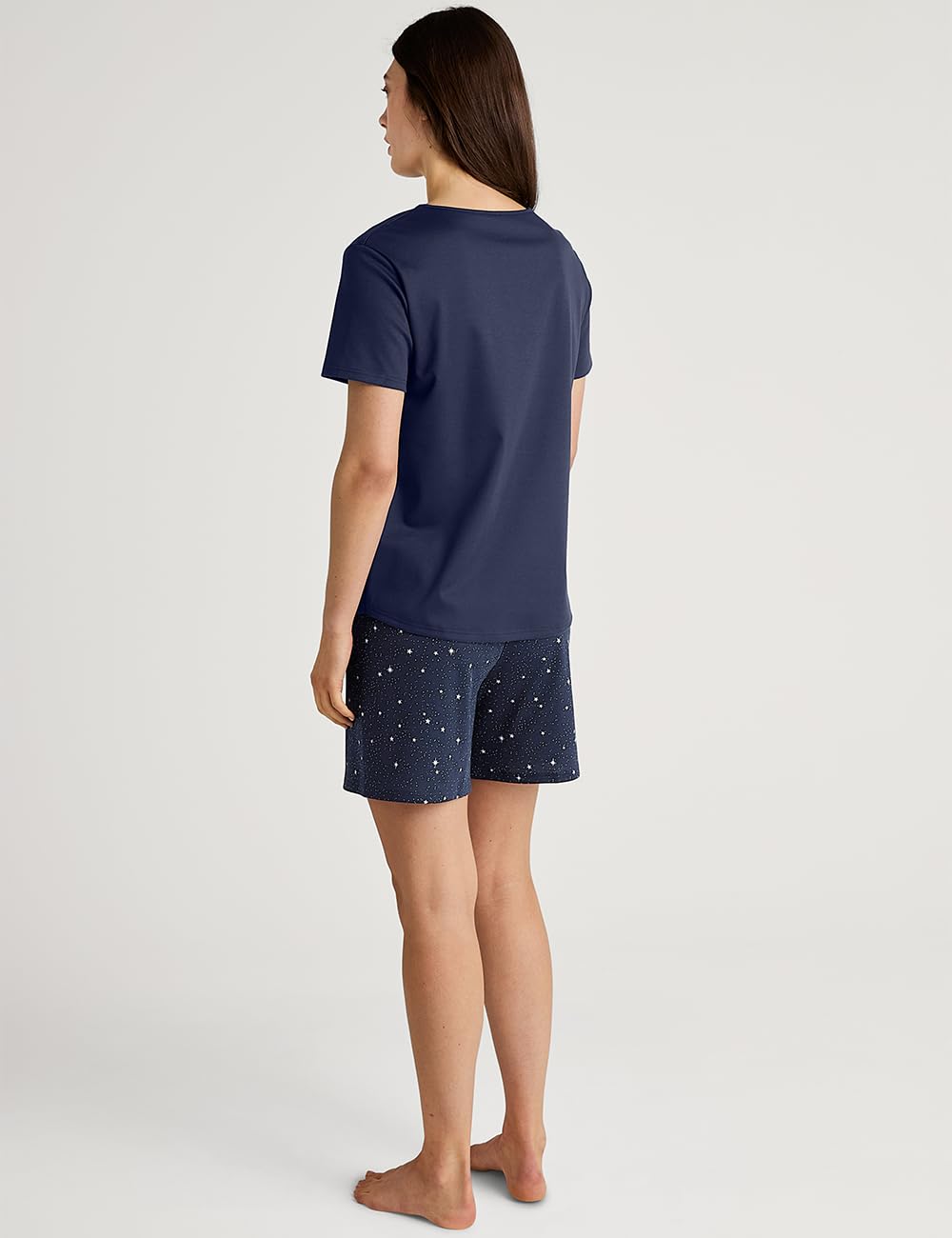 CALIDA Sweet Dreams Kurz-Pyjama Damen | Schlafanzug aus 100% Baumwolle, Hose mit stoffbezogenem Gummibund