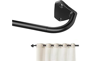 Black Wrap-Around Curtain Rod for Windows 28-60 Inches