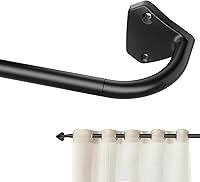 GXOACKJ Black Wrap Around Curtain Rods 28-60 Inch Adjustable 5/8" Stainless Steel Blackout Rod for Bedroom & Outdoor Windows