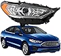 munirater Passenger Side Halogen Projector Headlight Headlamp Assembly w/ LED DRL Amber Corner Replacement for 2017-2019 Fusion FO2503350