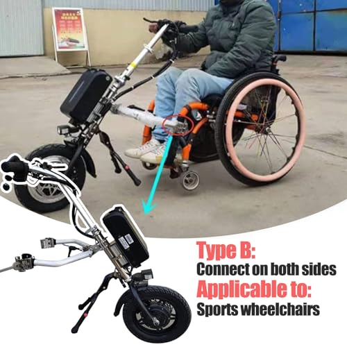 Dispositivo eléctrico de tracción para silla de ruedas con faro LED y transmisión de tres velocidades, accesorio de movilidad mejorado para personas con discapacidad