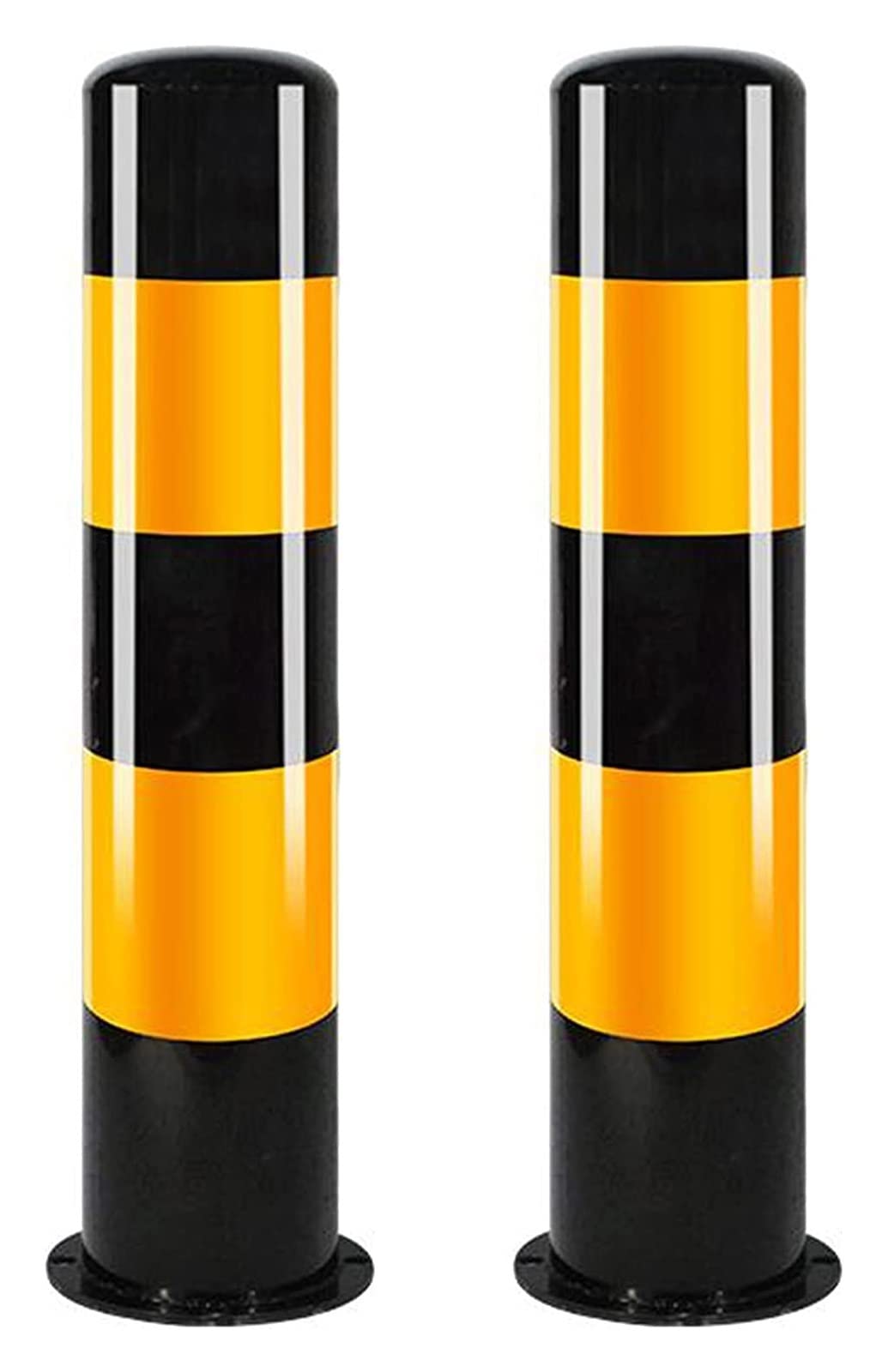 Metal Driveway Barrier Security Bollard Post with Traffic Cones 29.5 Inch Parking Guardrails for Parking Blocks