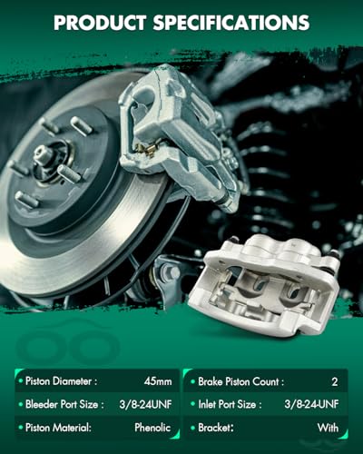 Image of SCITOO 18B4749 18B4748 Rear Left & Right Disc Brake Calipers w /Bracket Fit For Ford For E-150 2007,For Ford For E-350 Club Wagon 2002-2005,For Ford For E-350 Super Duty 1999-2007, Double Pistons