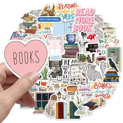 liuchanghe Book Stickers - 100PCS Waterproof Scrapbook & Reading Stickers for Water Bottles Laptop Guitar Skateboard Suitcase