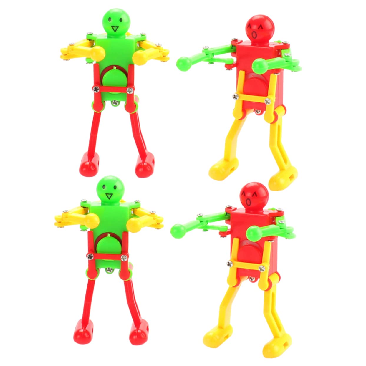 SUPVOX Enhance Boys and Girls Coordination 4pcs Windup Robot Toys Dancing Toys No Battery Needed for Boys and Girls Random