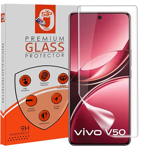 Image of STP FEEL 1 Pack Unbreakable Membrane Screen Protector Guard Compatible For Vivo V50 / V50e / V50 Lite, 6.77 Inch | Hydrogel Membrane Ultra Smooth Touch with Finger Print Support