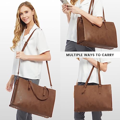 Bolso maletín para laptop vintage para mujer 15.6 pulg miniatura 2