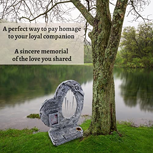 Positivity Sales Pet Memorial Stone W/ Candle Holder, Waterproof Photo Frame & Wind Chimes, Dog Memorial Gifts For Loss Of Dog thumb #4