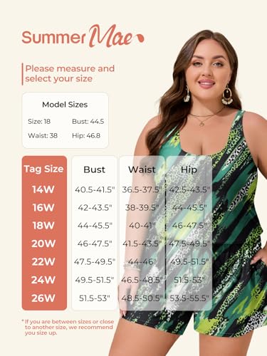Image of Summer Mae Plus Size Swim Romper One Piece Swimsuit Women Blouson Bathing Suit with Pockets 2026 Modest Swimwear