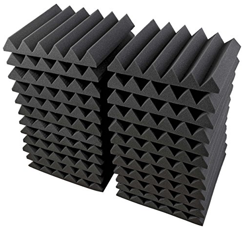 A2S 24 Pack Acoustic Foam Panels 2" X 12" X 12" Fireproof - SGS Certified - Soundproofing Studio Foam Wedge Tiles - Top Quality - Ideal for Home & Studio Sound Insulation High Density 1,57 pound/CBF - Thumbnail 3