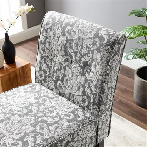 Sillón con tapizado floral gris moderno miniatura 7