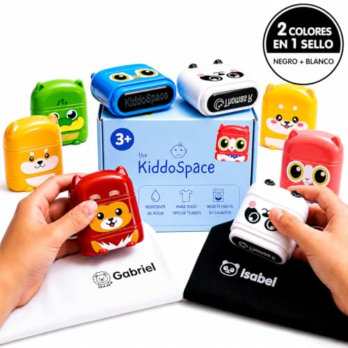 KiddoSpace Sello Ropa Niños Personalizado – Doble Cara con Tinta