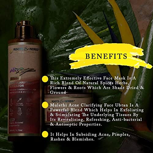 Malar Ayurvedic Natural Treatment 100% Vegan No Paraben Mulethi Acne Clarifying Face Ubtan - 60 Gm #TOP5