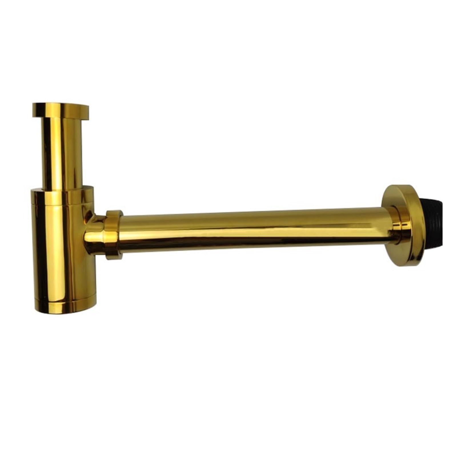 P Type Trap Brass Body Basin Wast Drain Wall Connection Plumbing P-Traps Wash Pipe Bathroom Sink Trap for Home(Dark Gold)