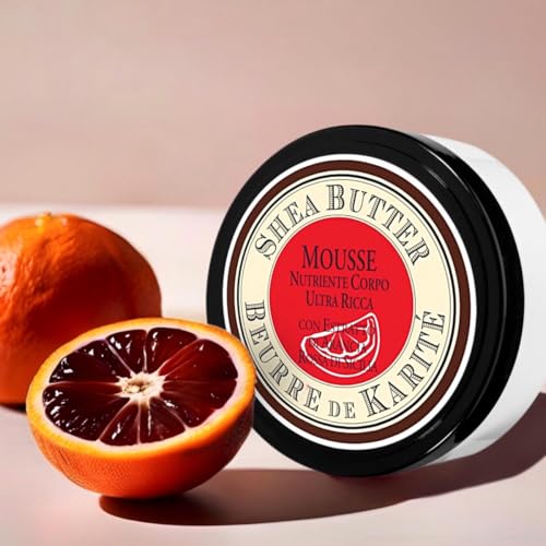 Perlier Shea & Sicilian Blood Orange Body Mousse, Ultra-Rich Moisturizing Cream, 6.7 fl. oz