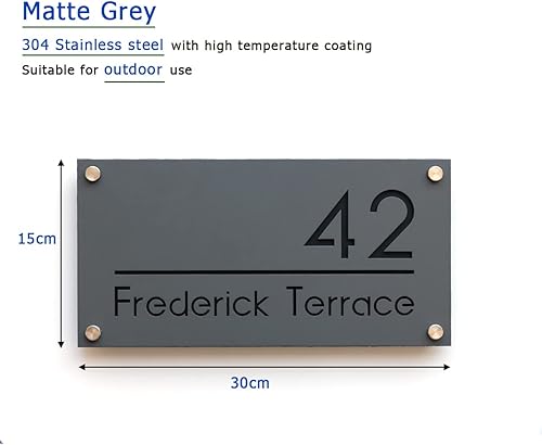 Miniatura 7 de Número de casa moderno de acero inoxidable 304 para exterior, placa de número de dirección, letrero personalizado, letrero personalizado