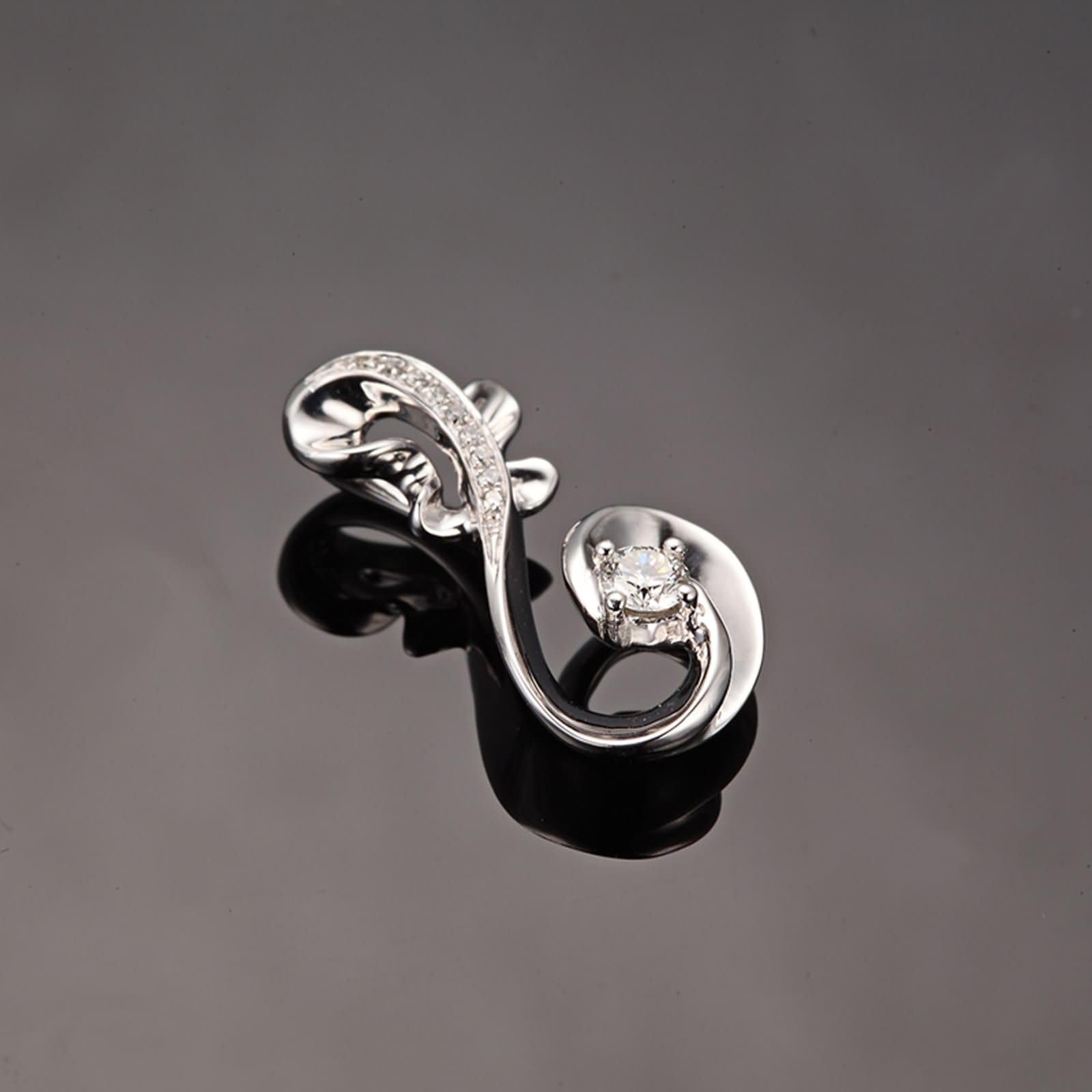 9K / 14K / 18K białe złoto wisiorki, 0,15ct diamentowa uwaga, srebrny naszyjnik damski