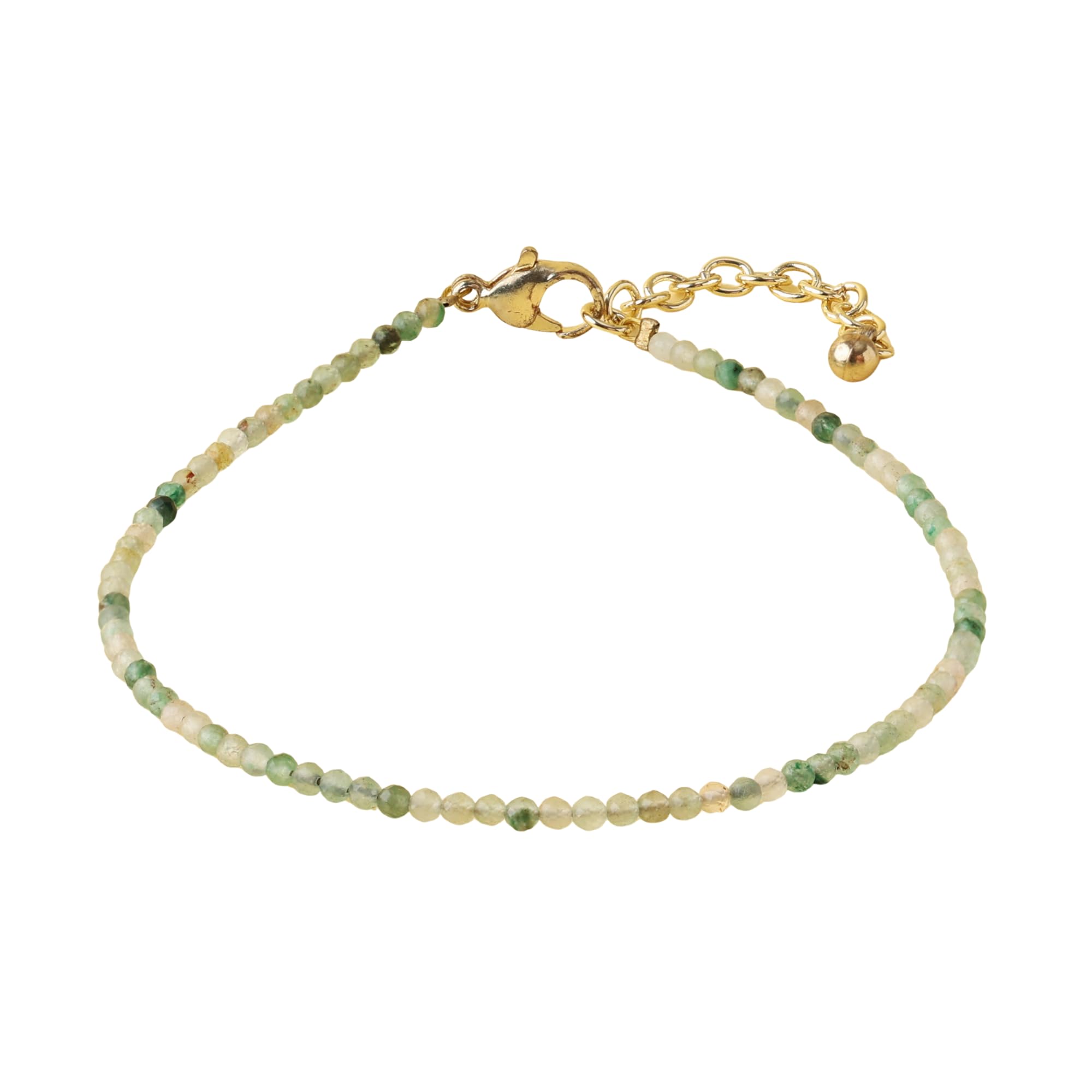 ADAM - Green Aventurine Natural Stone Anklet for Luck & Opportunity | Gold-Plated Anklet with Genuine Aventurine Crystal | Lightweight Jewellery for Women & Girls-image-7