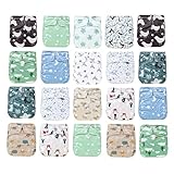 KaWaii Baby One Size Pocket Cloth Diaper Shells, Washable, Reusable, Adjustable, Leakproof, Newborn to Toddler 8-36 lbs Animal Learning Bundle, Pack of 20