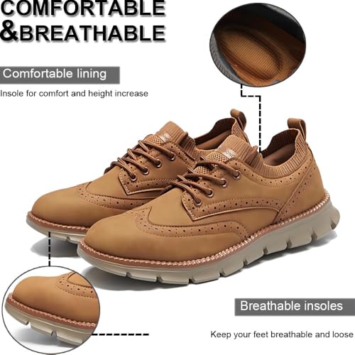Men's Business Oxford Comfortable Lightweight Leather Casual Walking Breathable Office Flat Non-Slip Cushioned Shoes2