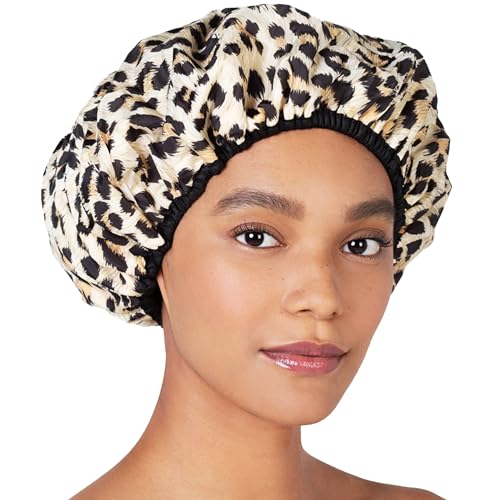 Betty Dain Stylish Design Terry Lined Shower Cap, The Socialite Collection, safari Spots
