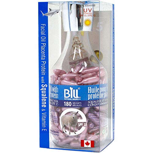 Bill Natural Sources Facial Oil w/ Placenta Protein & Squalene & Vitamin E SPF15, 180 gelcaps