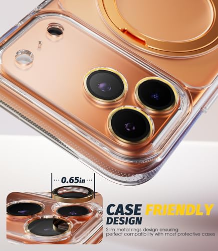 Image of (3 Sets) Orzero Camera Lens Protector Compatible for iPhone 17 Pro&17 Pro Max&16 Pro&16 Pro Max&15 Pro&15 Pro Max&14 Pro&14 Pro Max, [EZ Install] [Case-Friendly] 9H Tempered Glass CD Pattern Lens