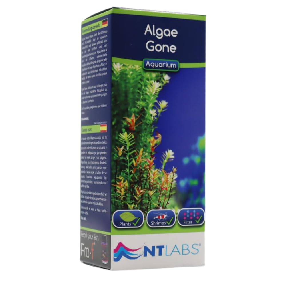 Aquarium Algae Gone, Powerful Algae Treatment, Clarifies Green and Cloudy Water, Plant-Friendly, Lowers Algae-Causing Phosphate, (100ml - Treats 500L)