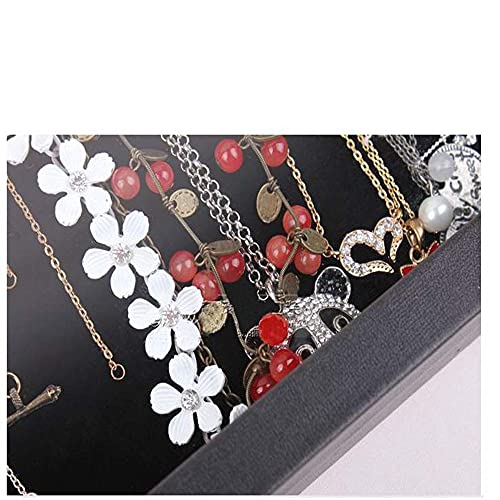 sieraden rek 20 Haken Ketting Lade Opbergdoos Sieraden Display Stapelbare Glas Top Afsluitbare Zwarte Fluwelen Dozen… - Afbeelding 5
