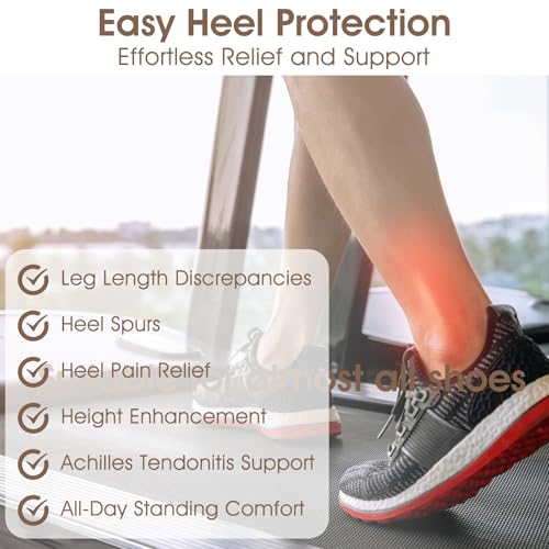 Image of 1 Pair Heel Inserts Pads for Shoes Men & Women Height Increase Boosters Heel Lift Raisers for Shoes, Shoe Lifts for Men Heels Cushions for Leg Length Discrepancy Height Increasing Insoles (M)