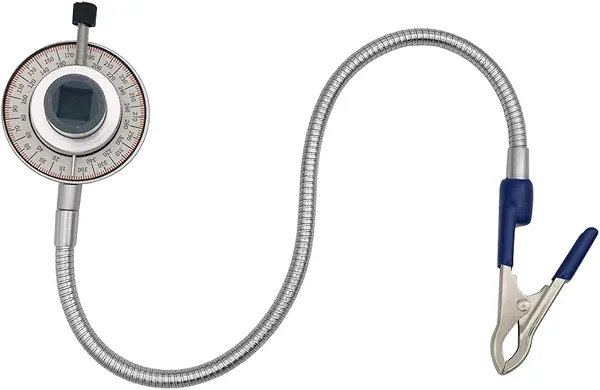 VASTOOLS Torque Angle Meter, 1/2" Drive Wrench Angle Gauge, 14" Flexible Clip Arm, CR-V Steel