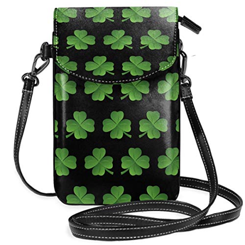 Preisvergleich Produktbild Irish Shamrock Kleine Crossbody Handy Geldbörse Tasche Smartphone Geldbörse Geldbörse mit abnehmbarem Gurt-G6G