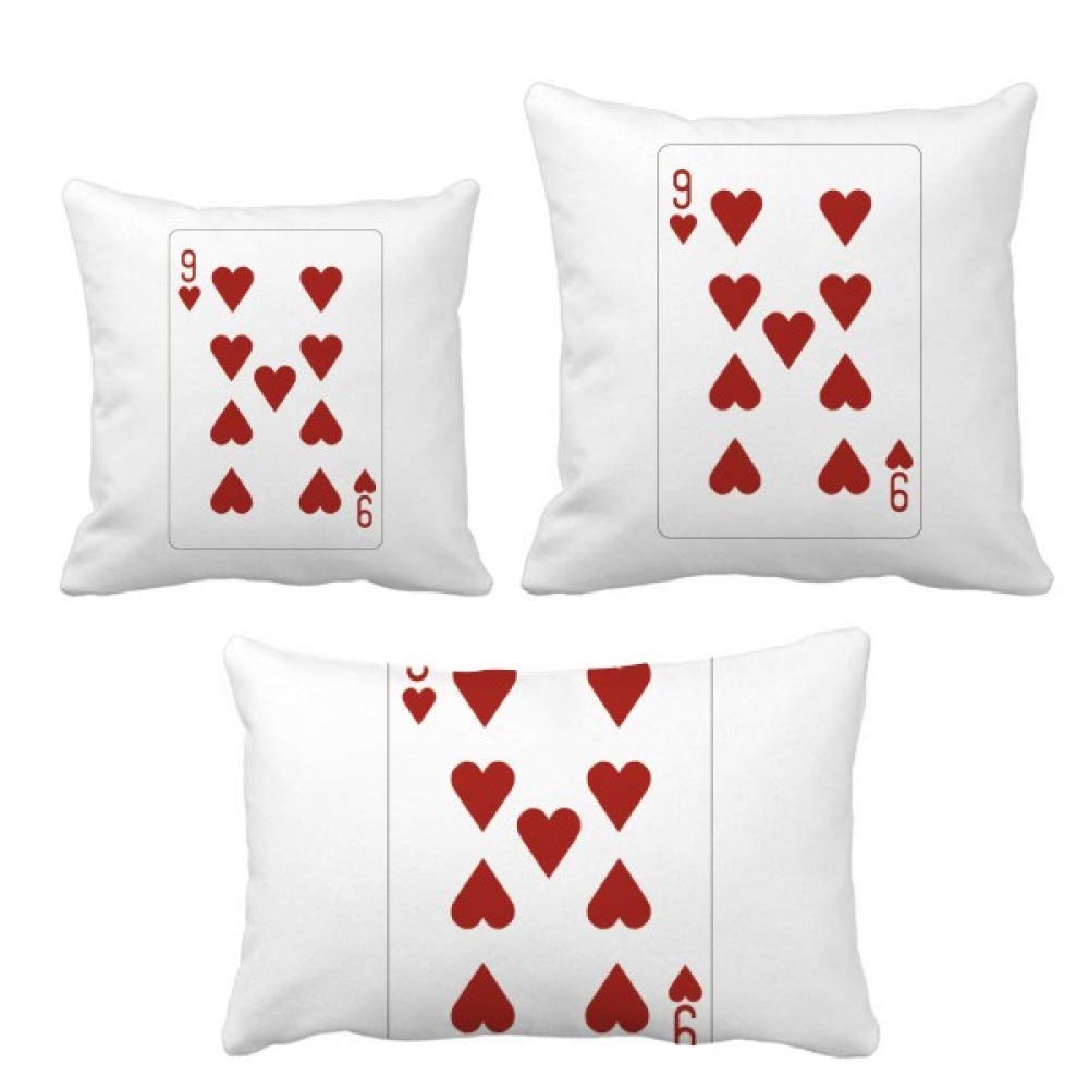Cartes à jouer cœur lot de 9 coussins à insérer décoration canapé DIYthinker