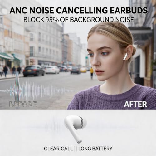 Image of Pro 3 Wireless Earbuds, Heart Rate Monitoring, ANC+ENC, Real-Time Translation, Immersive Bass, USB-C and Wireless Charging, for iOS /Android, Ideal for Exercise, Work, Study, Great Gift