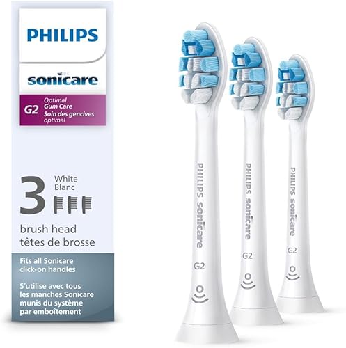 Philips Sonicare HX903365 Cabezales de cepillo de repuesto genuinos para la salud óptima de las encías tecnología BrushSync blanco 3 piezas